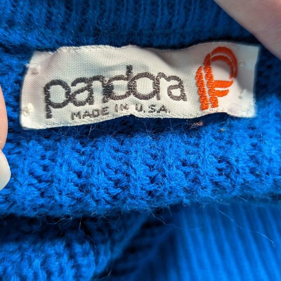 Vintage Pandora Blue Crew Neck Sweater Size Medium - Picture 10 of 11